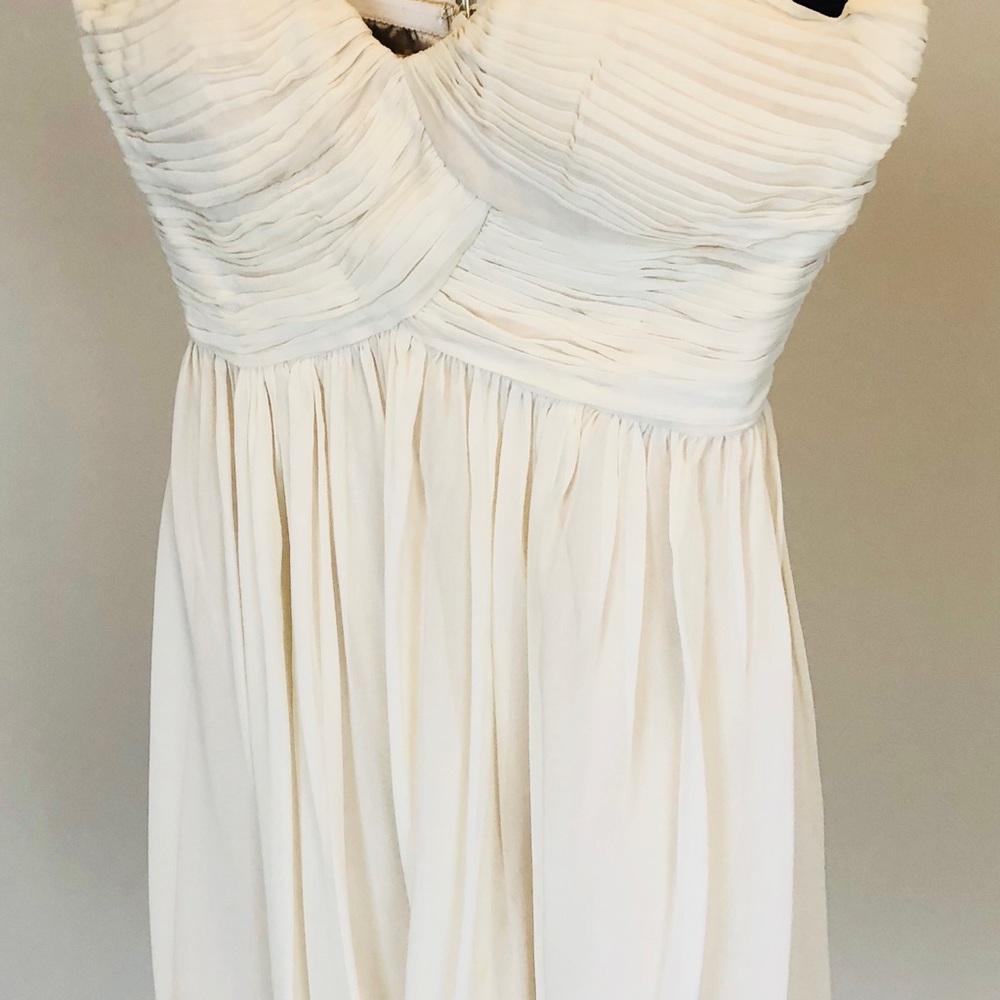 Donna Morgan Strapless Champagne Dress Size 4 dry cleaned Free Shipping - Picture 9 of 13